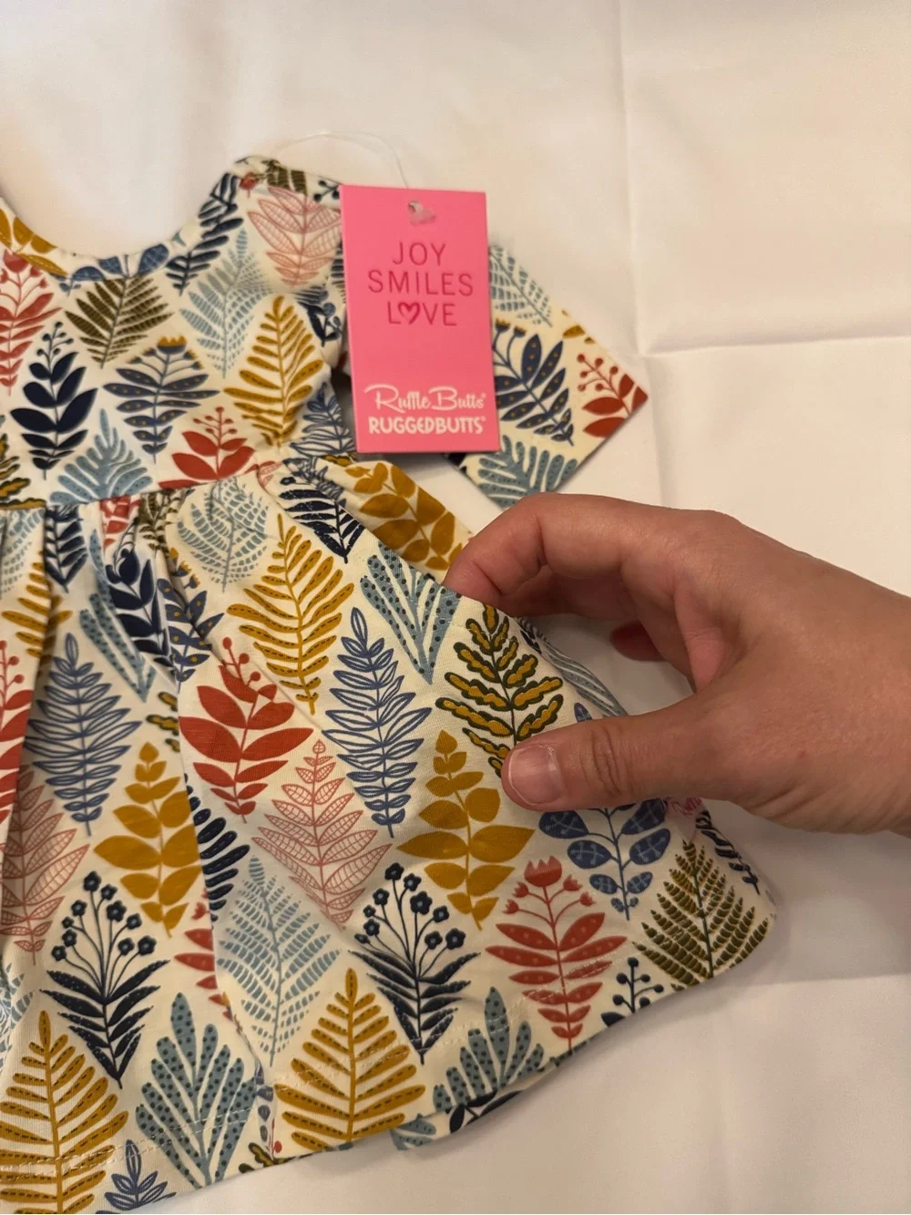 RuffleButts Leaf Print Baby Twirl Dress 3–6mos